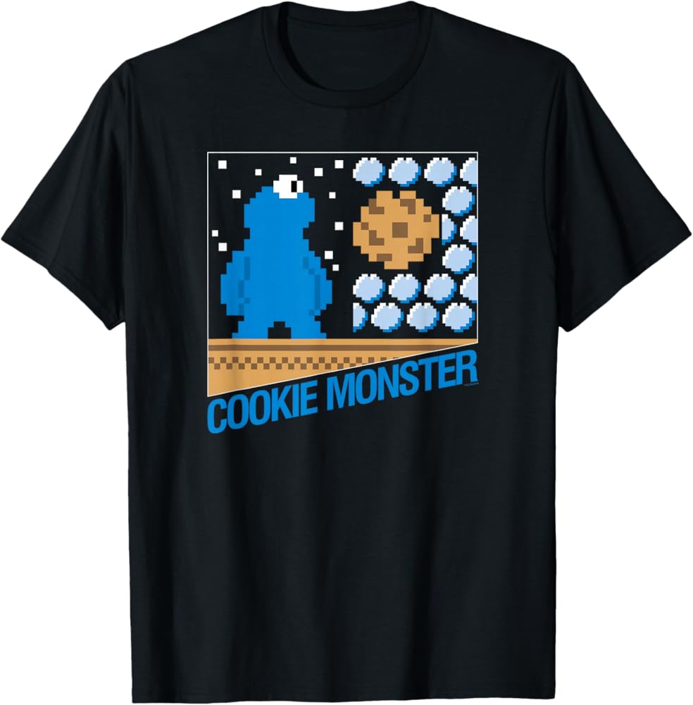 Amazon.com: Sesame Street Cookie Monster 8-Bit T-Shirt : Clothing